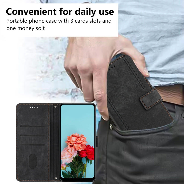 For Infinix Zero 40 4G Skin Feel Stripe Pattern Leather Phone Case