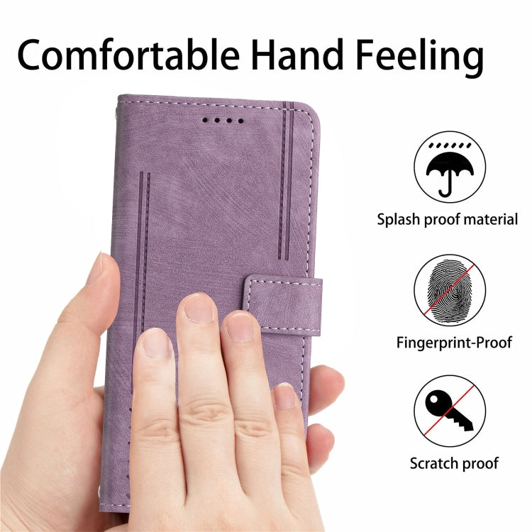 For Realme 13 Pro+ 5G Global Skin Feel Stripe Pattern Leather Phone Case