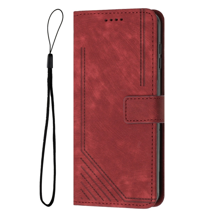 For Tecno Spark 20 Pro 5G Skin Feel Stripe Pattern Leather Phone Case