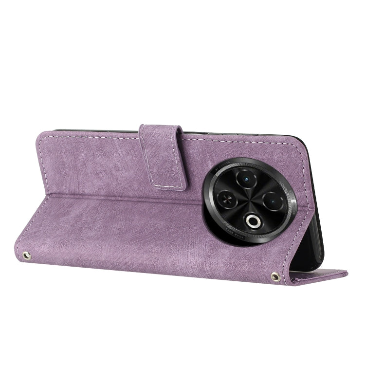 For Tecno Spark 30C Skin Feel Stripe Pattern Leather Phone Case