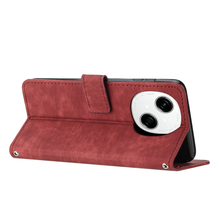 For Tecno Spark Go 1 Skin Feel Stripe Pattern Leather Phone Case