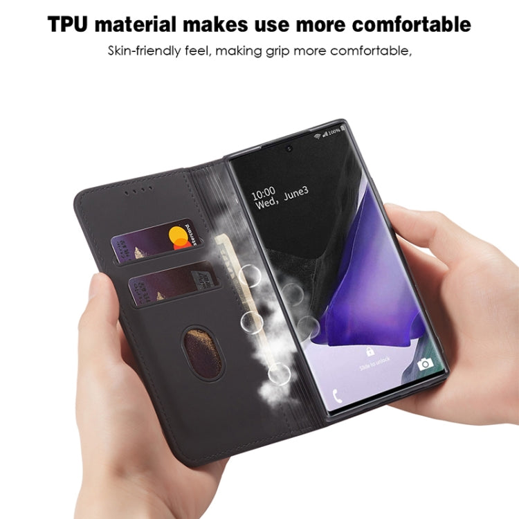 For Samsung Galaxy Note20 Ultra 5G Strong Magnetism Shockproof Horizontal Flip Liquid Feel Leather Case with Holder & Card Slots & Wallet