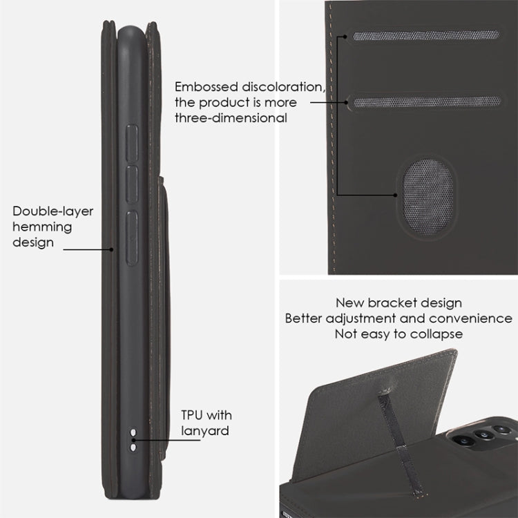 For Samsung Galaxy Note20 5G Strong Magnetism Shockproof Horizontal Flip Liquid Feel Leather Case with Holder & Card Slots & Wallet