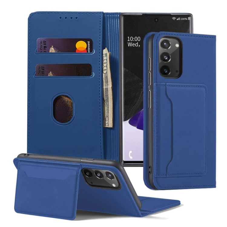 For Samsung Galaxy Note20 5G Strong Magnetism Shockproof Horizontal Flip Liquid Feel Leather Case with Holder & Card Slots & Wallet