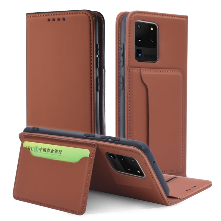 For Samsung Galaxy S20 Ultra 5G Strong Magnetism Shockproof Horizontal Flip Liquid Feel Leather Case with Holder & Card Slots & Wallet