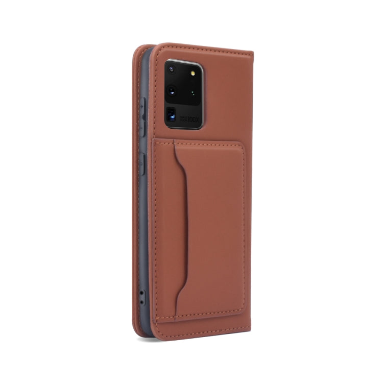 For Samsung Galaxy S20 Ultra 5G Strong Magnetism Shockproof Horizontal Flip Liquid Feel Leather Case with Holder & Card Slots & Wallet