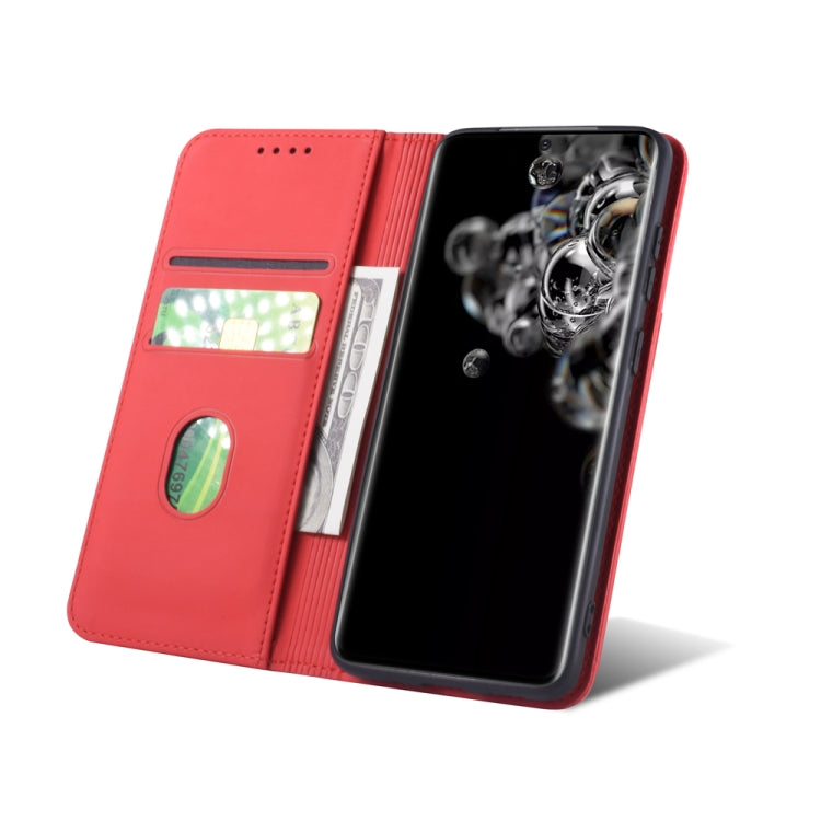 For Samsung Galaxy S20 Ultra 5G Strong Magnetism Shockproof Horizontal Flip Liquid Feel Leather Case with Holder & Card Slots & Wallet