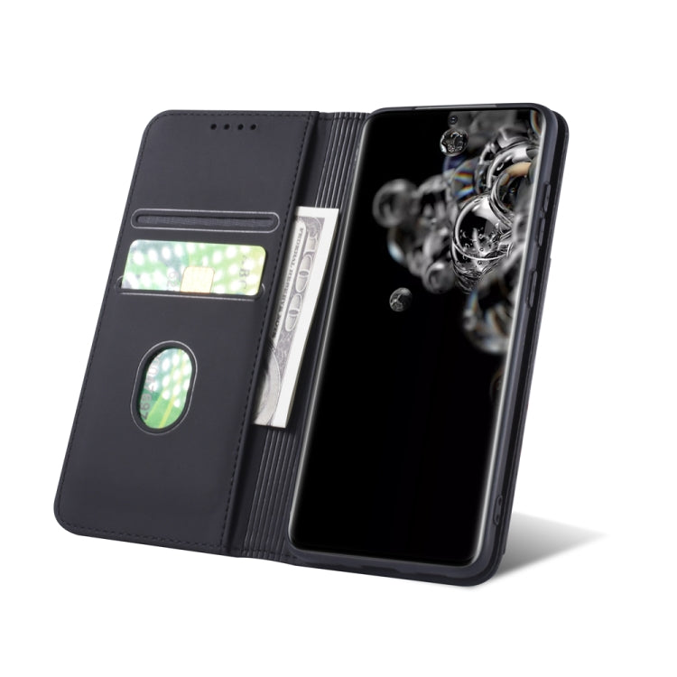For Samsung Galaxy S20 Ultra 5G Strong Magnetism Shockproof Horizontal Flip Liquid Feel Leather Case with Holder & Card Slots & Wallet