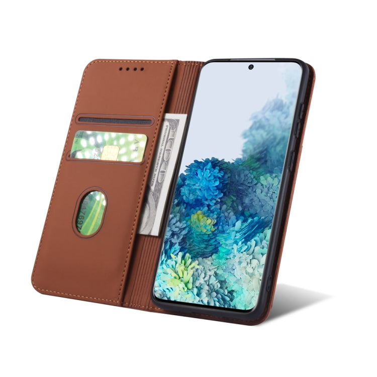 For Samsung Galaxy S20 5G Strong Magnetism Shockproof Horizontal Flip Liquid Feel Leather Case with Holder & Card Slots & Wallet