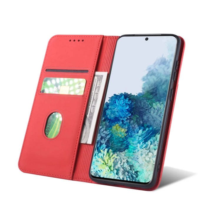 For Samsung Galaxy S20 5G Strong Magnetism Shockproof Horizontal Flip Liquid Feel Leather Case with Holder & Card Slots & Wallet