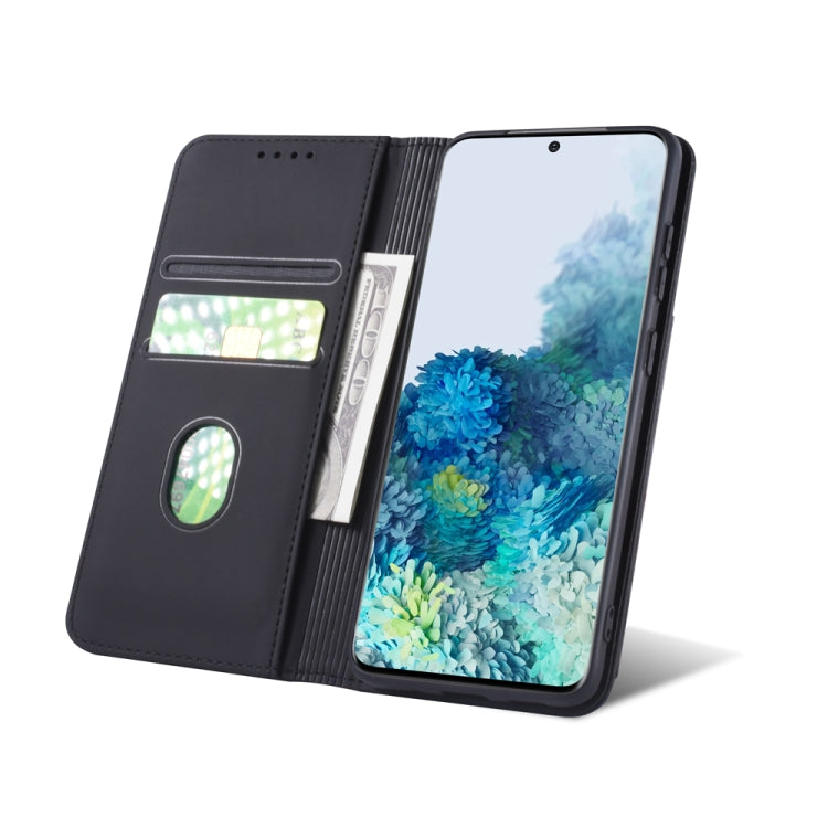For Samsung Galaxy S20 5G Strong Magnetism Shockproof Horizontal Flip Liquid Feel Leather Case with Holder & Card Slots & Wallet