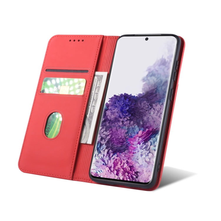 For Samsung Galaxy S20 Plus 5G Strong Magnetism Shockproof Horizontal Flip Liquid Feel Leather Case with Holder & Card Slots & Wallet