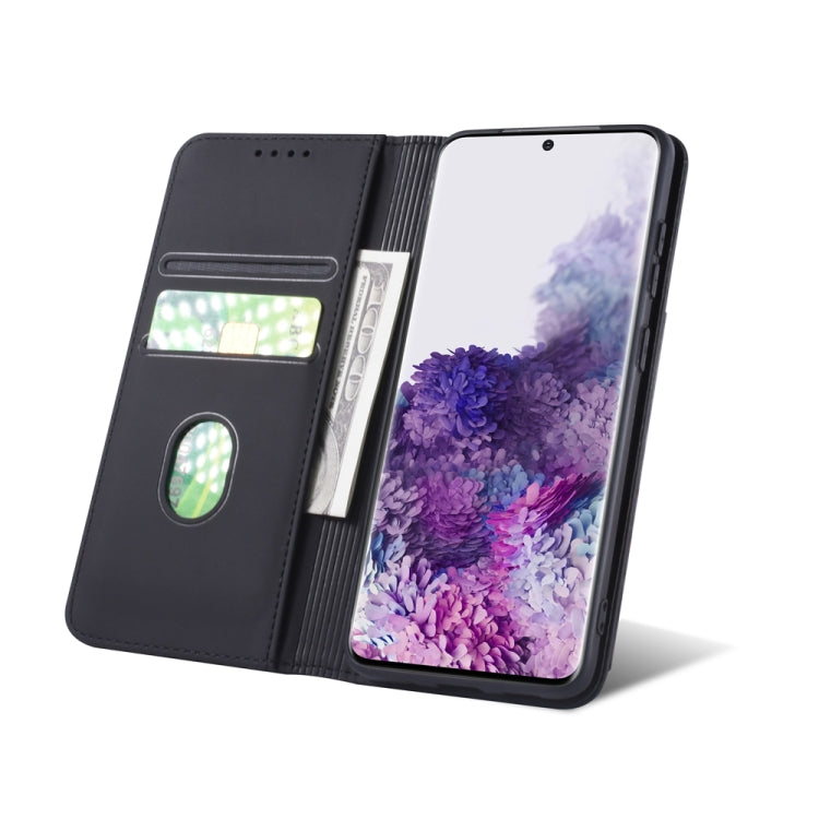 For Samsung Galaxy S20 Plus 5G Strong Magnetism Shockproof Horizontal Flip Liquid Feel Leather Case with Holder & Card Slots & Wallet