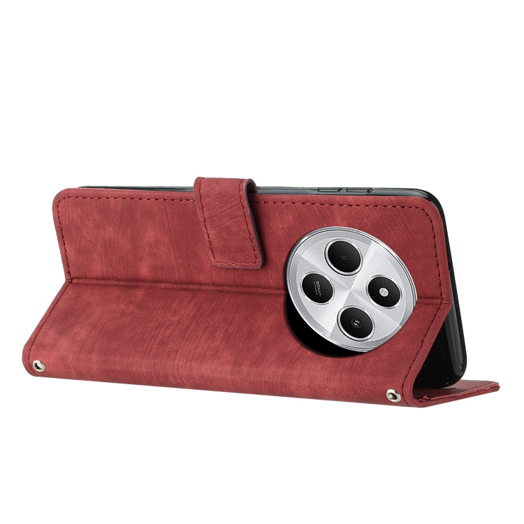 For Redmi 14C 4G Skin Feel Stripe Pattern Leather Phone Case