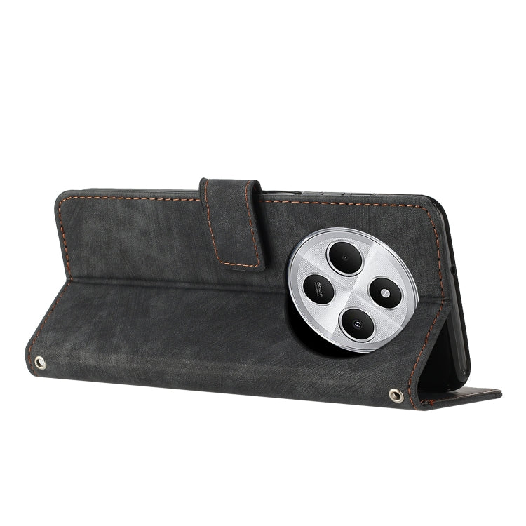 For Redmi 14C 4G Skin Feel Stripe Pattern Leather Phone Case