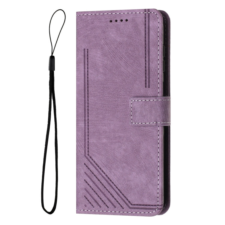 For Redmi 14C 4G Skin Feel Stripe Pattern Leather Phone Case