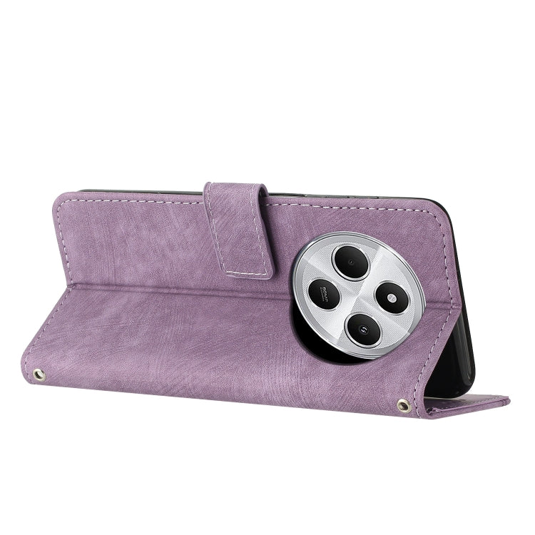 For Redmi 14C 4G Skin Feel Stripe Pattern Leather Phone Case