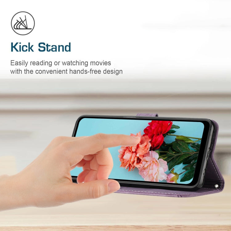 For Redmi 14C 4G Skin Feel Stripe Pattern Leather Phone Case