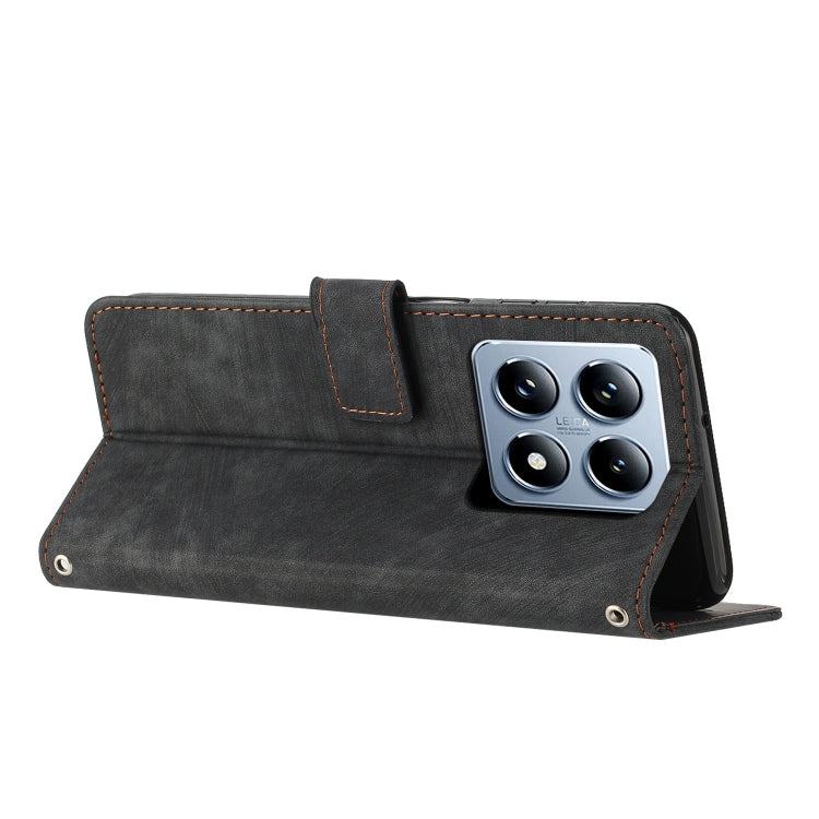 For Xiaomi 14T Pro Skin Feel Stripe Pattern Leather Phone Case