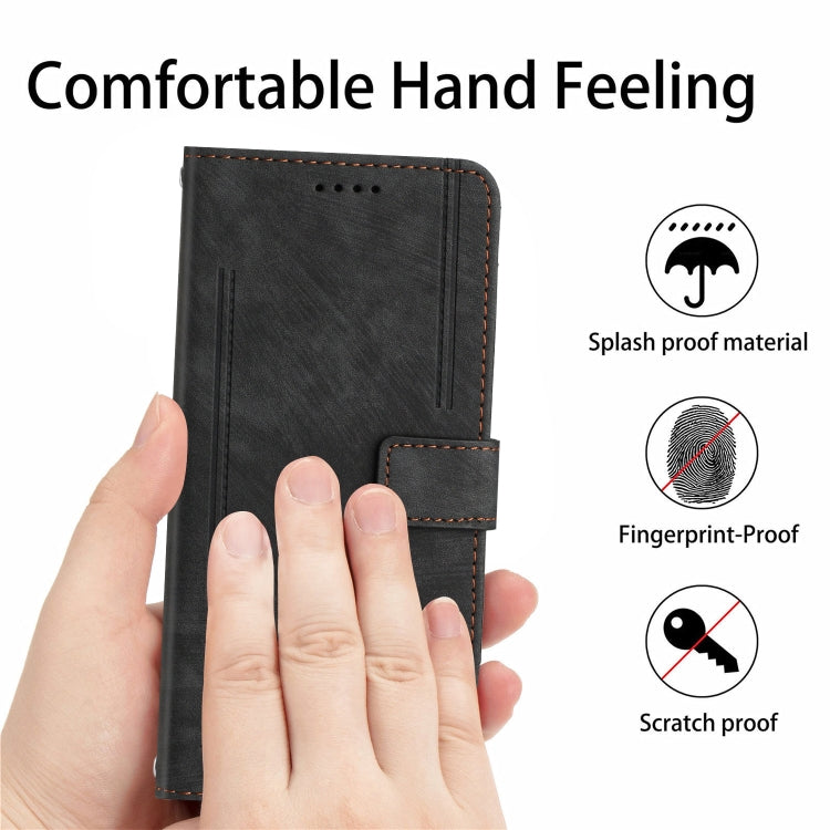 For Xiaomi 14T Pro Skin Feel Stripe Pattern Leather Phone Case