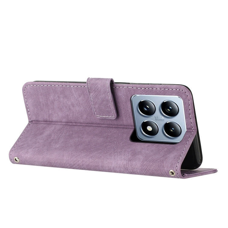 For Xiaomi 14T Pro Skin Feel Stripe Pattern Leather Phone Case