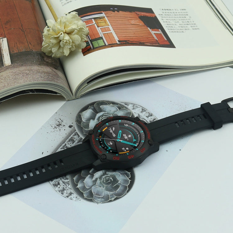 For Huawei Watch GT2 46mm Smart Watch TPU Protective Case, Color:Black+Red