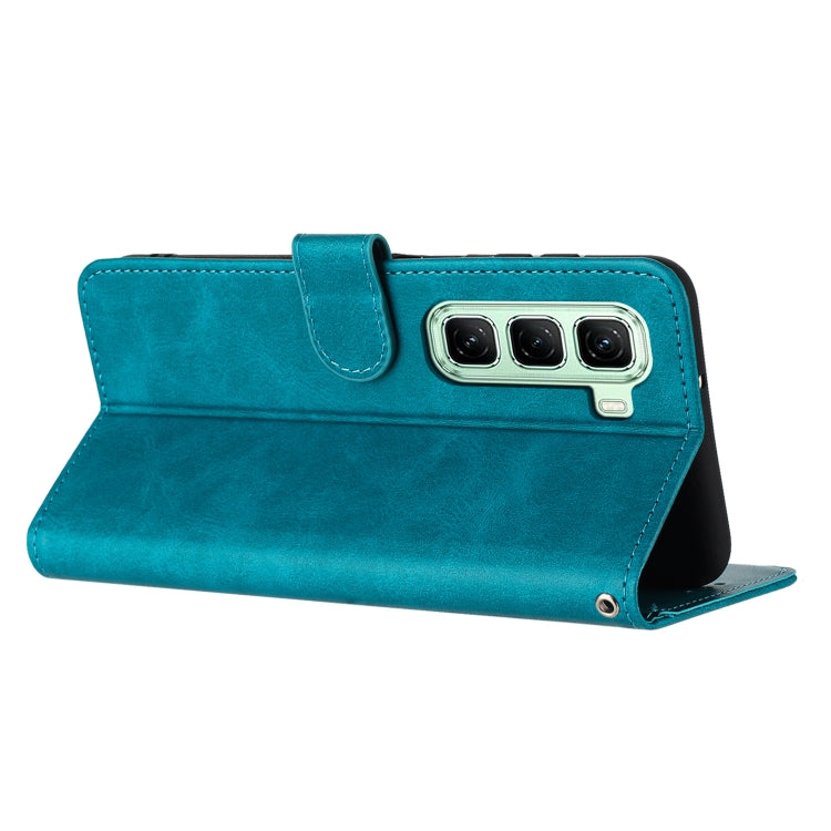 For Infinix Hot 50 4G Solid Calf Texture Flip Leather Phone Case
