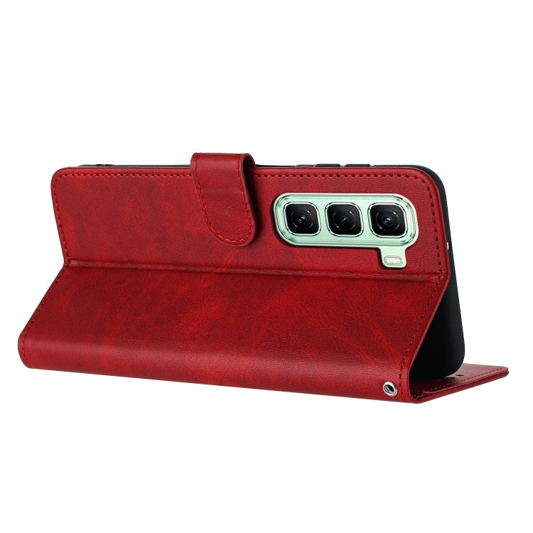 For Infinix Hot 50 4G Solid Calf Texture Flip Leather Phone Case