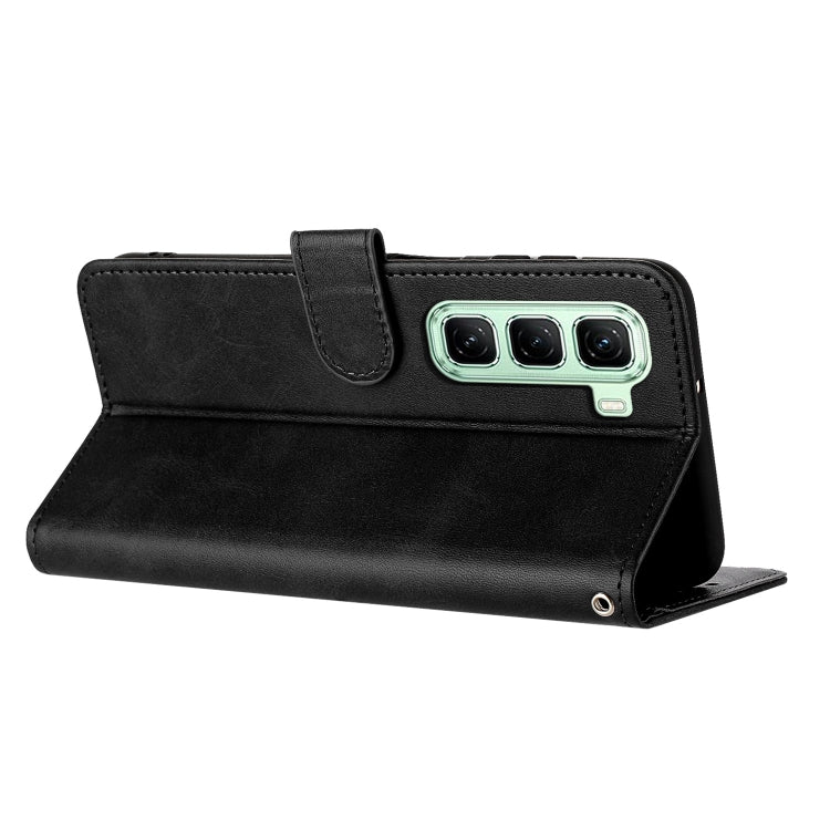 For Infinix Hot 50 4G Solid Calf Texture Flip Leather Phone Case