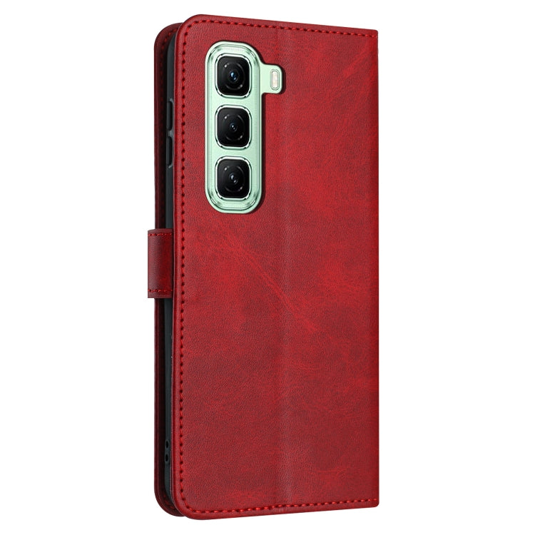 For Infinix Hot 50 5G Solid Calf Texture Flip Leather Phone Case