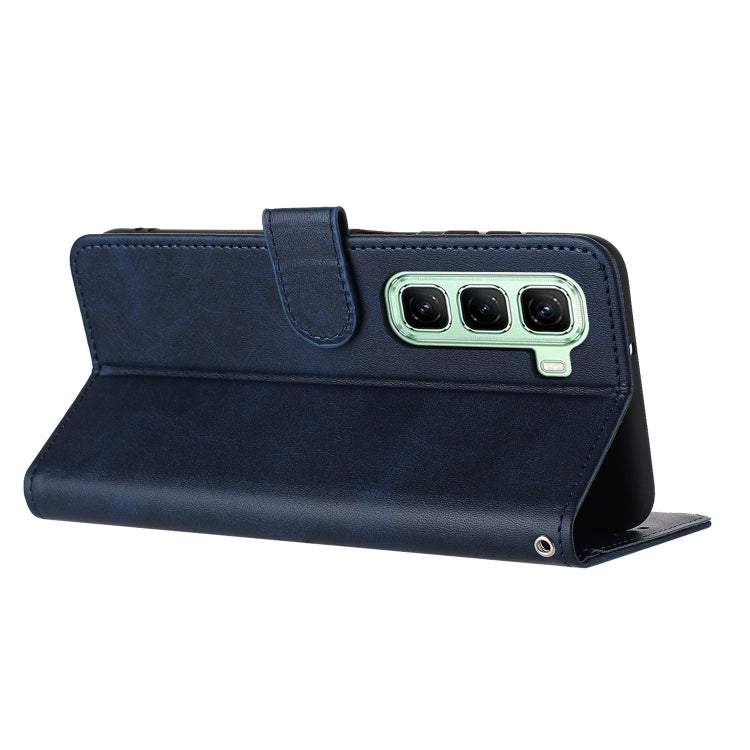 For Infinix Hot 50 5G Solid Calf Texture Flip Leather Phone Case