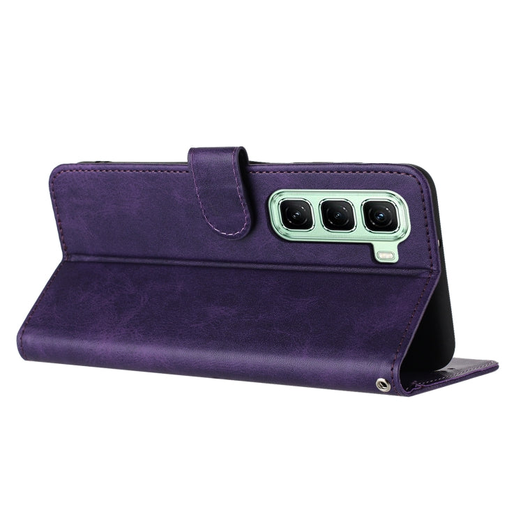 For Infinix Hot 50 5G Solid Calf Texture Flip Leather Phone Case