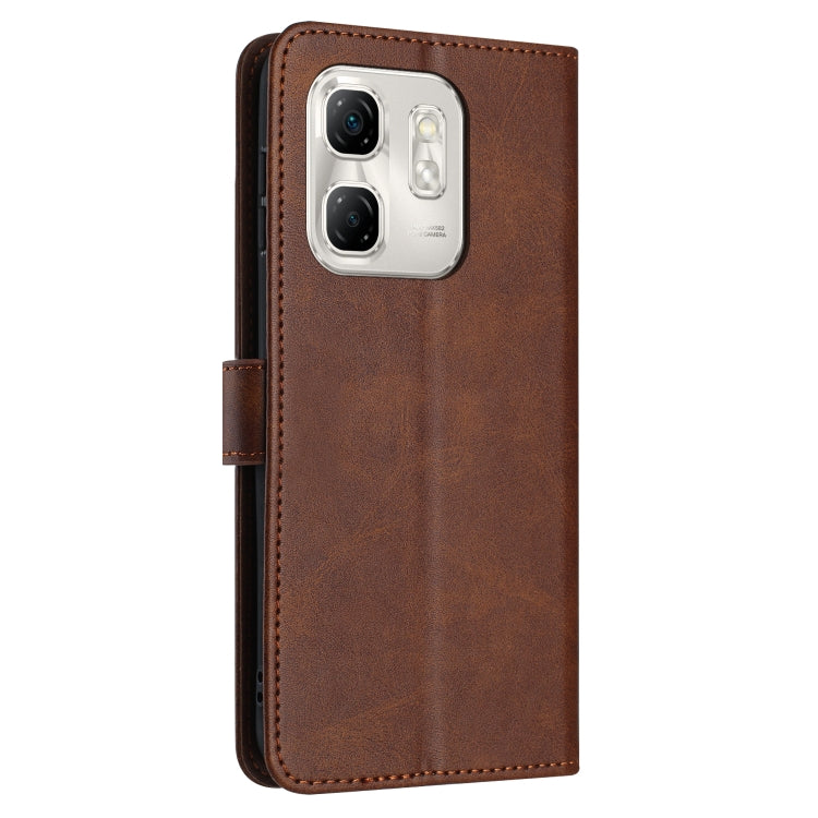 For Infinix Hot 50i Solid Calf Texture Flip Leather Phone Case