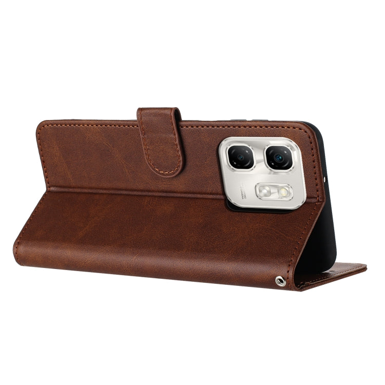 For Infinix Hot 50i Solid Calf Texture Flip Leather Phone Case