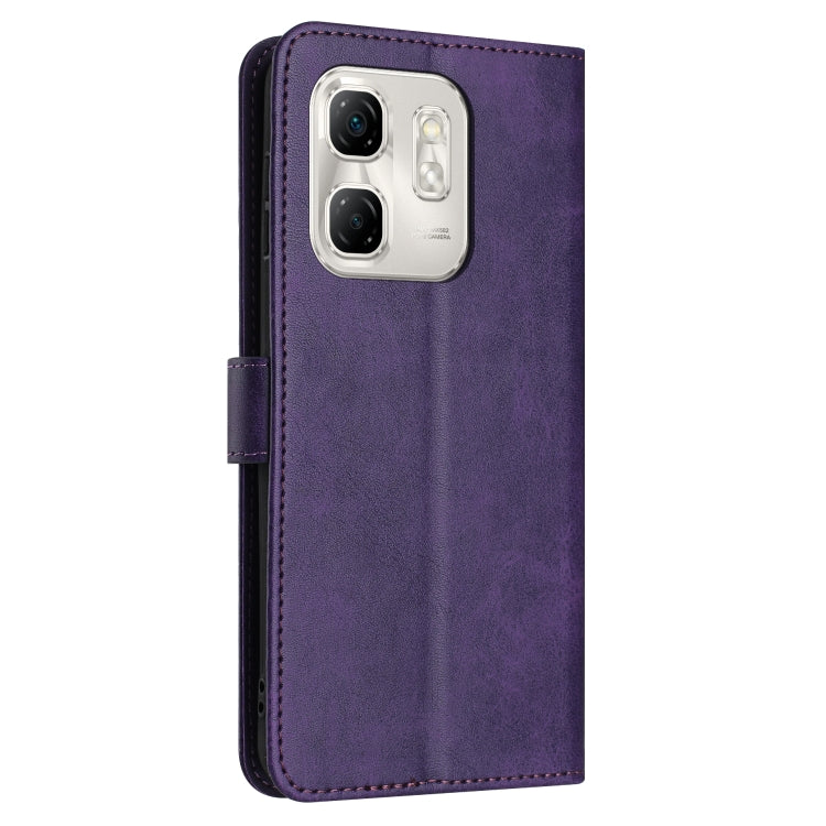 For Infinix Hot 50i Solid Calf Texture Flip Leather Phone Case