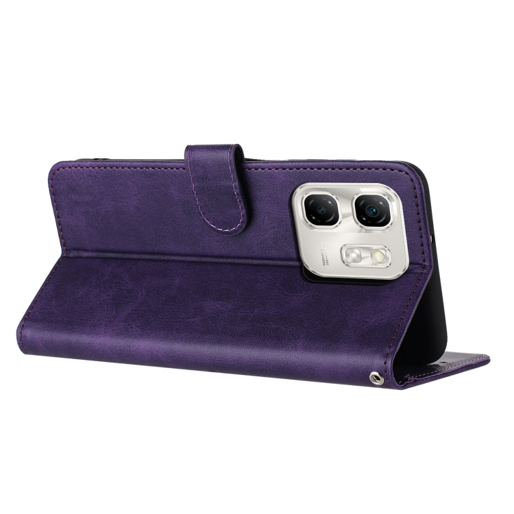 For Infinix Hot 50i Solid Calf Texture Flip Leather Phone Case
