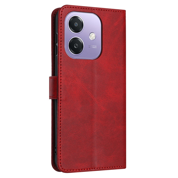 For OPPO A3x Solid Calf Texture Flip Leather Phone Case