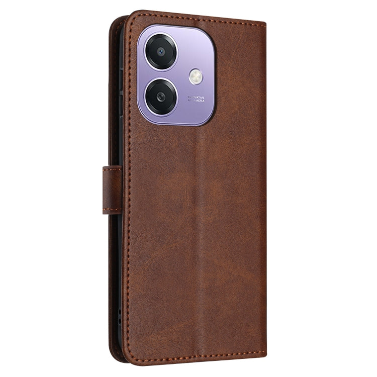 For OPPO A3x Solid Calf Texture Flip Leather Phone Case