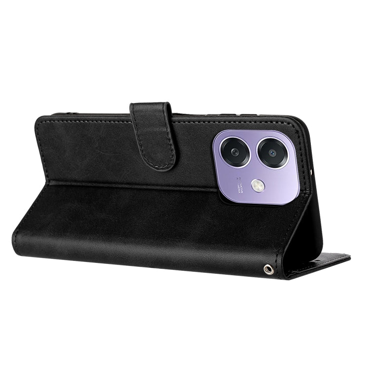 For OPPO A3x Solid Calf Texture Flip Leather Phone Case