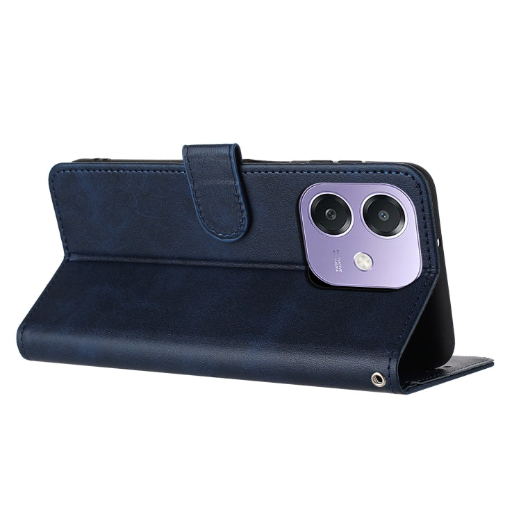 For OPPO A3x Solid Calf Texture Flip Leather Phone Case