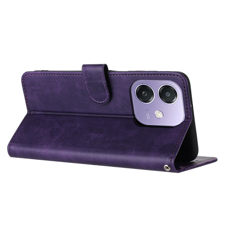 For OPPO A3x Solid Calf Texture Flip Leather Phone Case