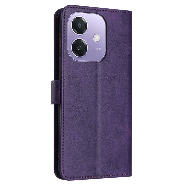 For OPPO A3x Solid Calf Texture Flip Leather Phone Case