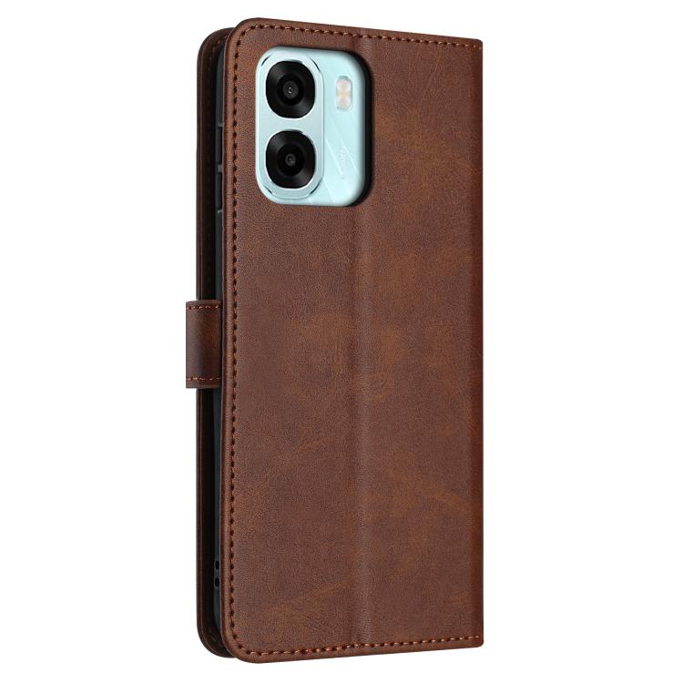 For OPPO A6x 5G / A6 5G Solid Calf Texture Flip Leather Phone Case