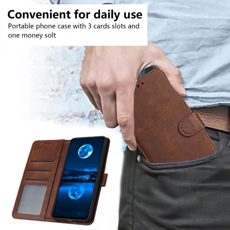 For OPPO A6x 5G / A6 5G Solid Calf Texture Flip Leather Phone Case