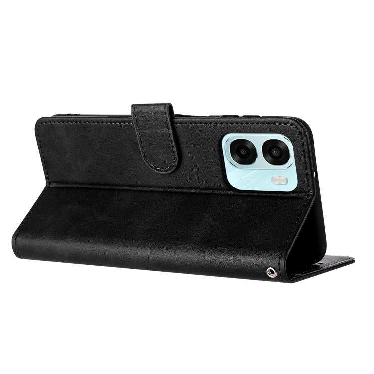 For OPPO A6x 5G / A6 5G Solid Calf Texture Flip Leather Phone Case
