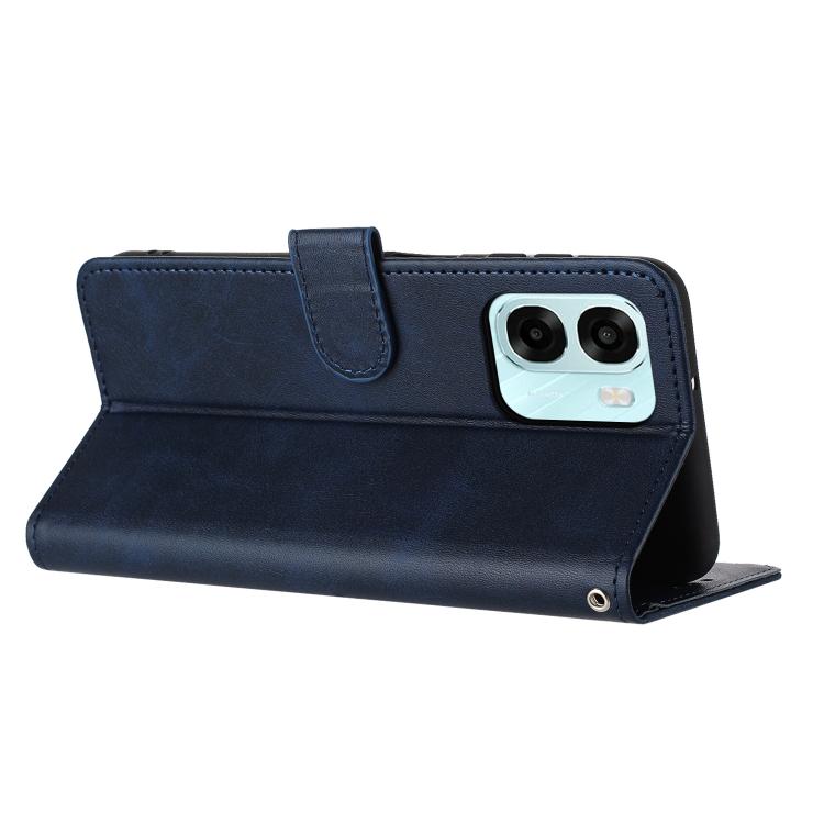 For OPPO A6x 5G / A6 5G Solid Calf Texture Flip Leather Phone Case