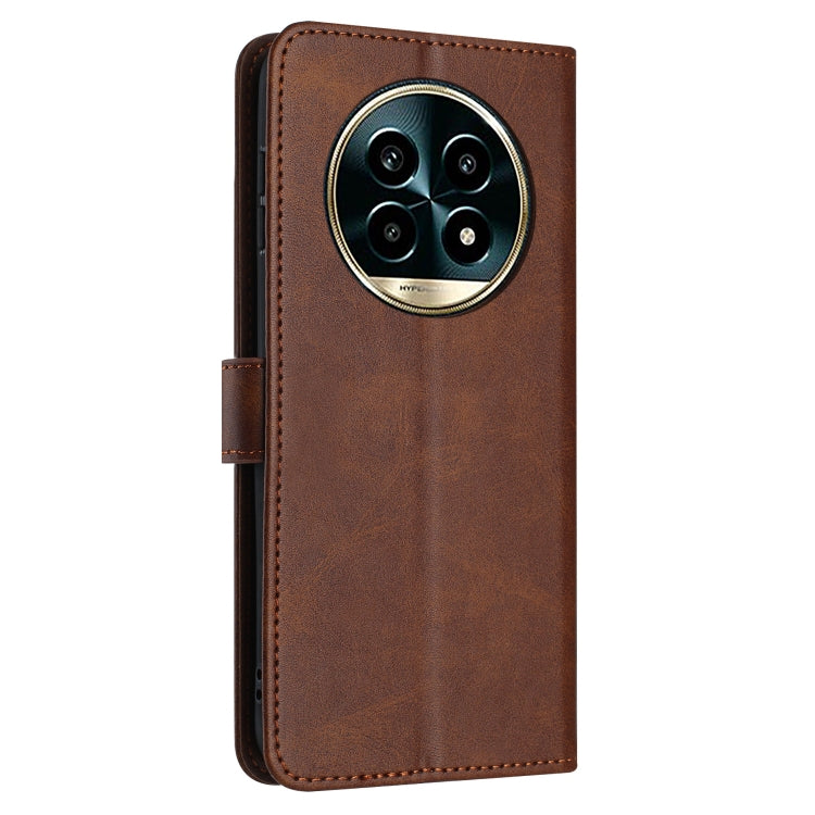 For Realme 13 Pro+ 5G Global Solid Calf Texture Flip Leather Phone Case