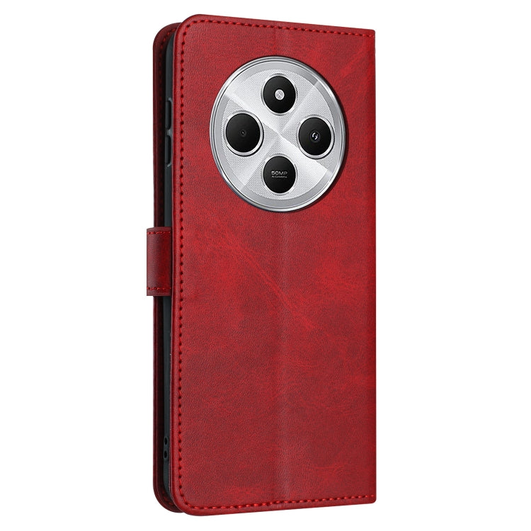 For Redmi 14C 4G Solid Calf Texture Flip Leather Phone Case