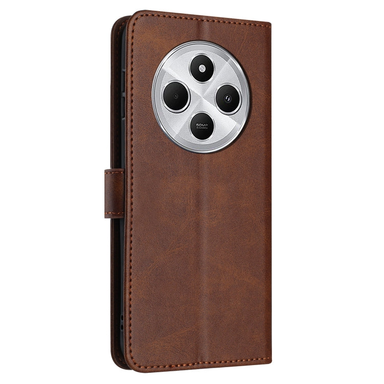 For Redmi 14C 4G Solid Calf Texture Flip Leather Phone Case