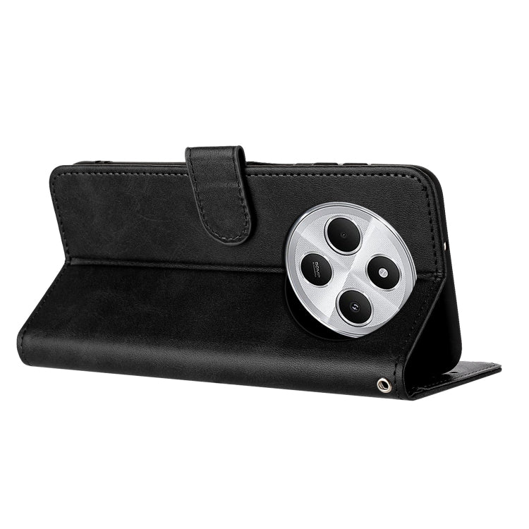 For Redmi 14C 4G Solid Calf Texture Flip Leather Phone Case